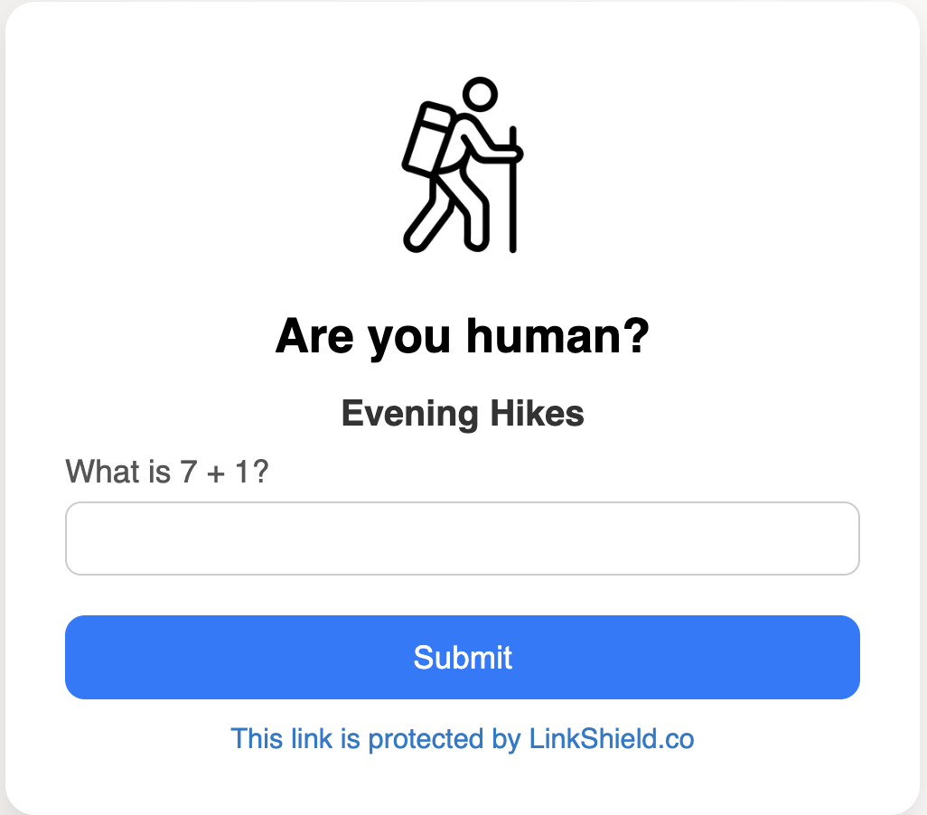 Preview of human check screen